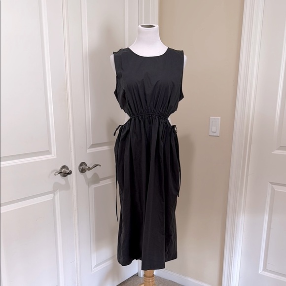 Rails Yvette Sleeveless Cut Out Organic Cotton Midi Black Wash Dress Size XL - Picture 2 of 9